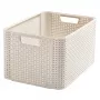 CURVER Box Style L 43,6 x 32,6 x 23 cm kreem – kokkupandav riidest hoiukarp kaane ja käepidemetega, 32,7 L