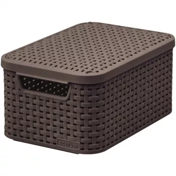 CURVER Style S hoiukarp kaanega, 29,1 x 19,8 x 14,2 cm, tume pruun, 8,18 L, kokkupandav, metallist aasaga käepide