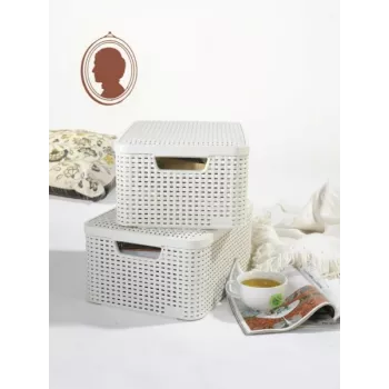 CURVER Style M hoiukarp kaanega, 39,3 x 29,3 x 18,7 cm, kreemjas, 21,6L, kokkupandav