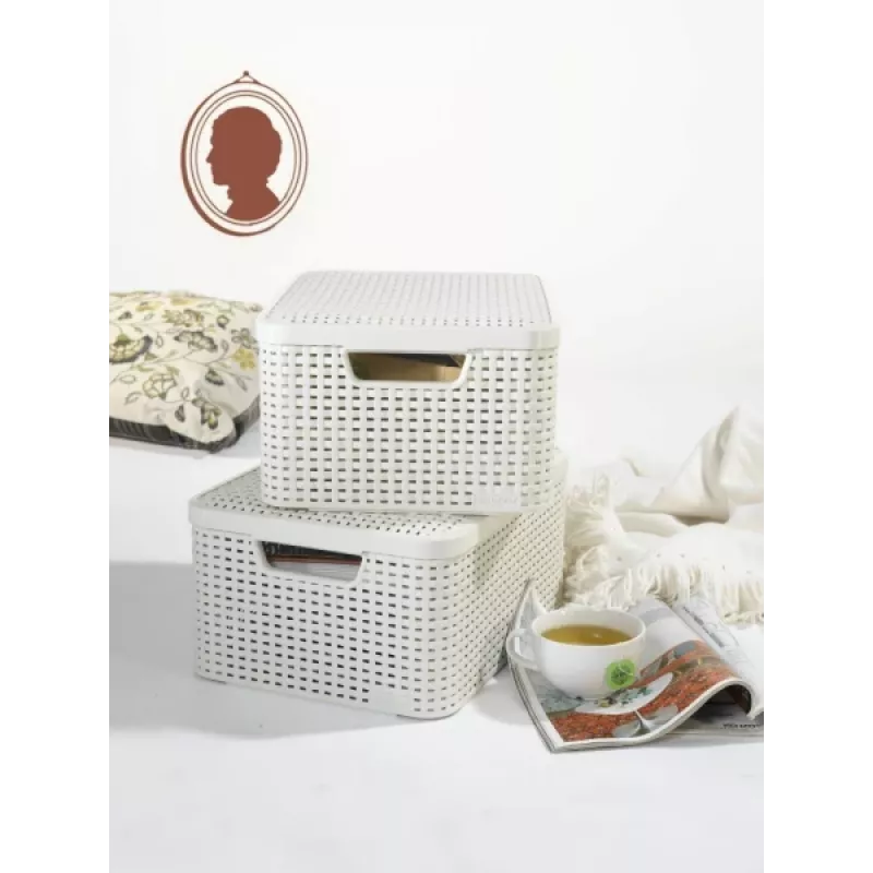 CURVER Style M hoiukarp kaanega, 39,3 x 29,3 x 18,7 cm, kreemjas, 21,6L, kokkupandav