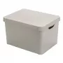 Curver Deco Stockholm L hoiukarp kaanega 39,5x29,5x23,5 cm Täpid Must/Valge