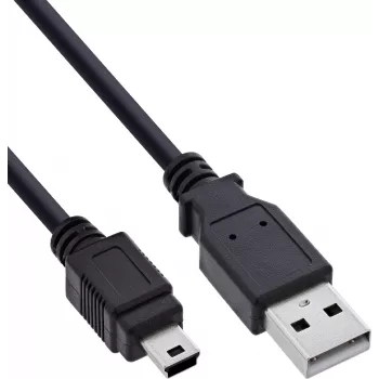 InLine USB 2.0 Mini kaabel, USB-A - Mini-B, must, 3m