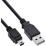 InLine USB 2.0 Mini kaabel, USB-A - Mini-B, must, 3m