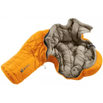 DEUTER Astro Pro 600 -12C/10F Magma-Titanium vasakpoolse tõmblukuga sule magamiskott