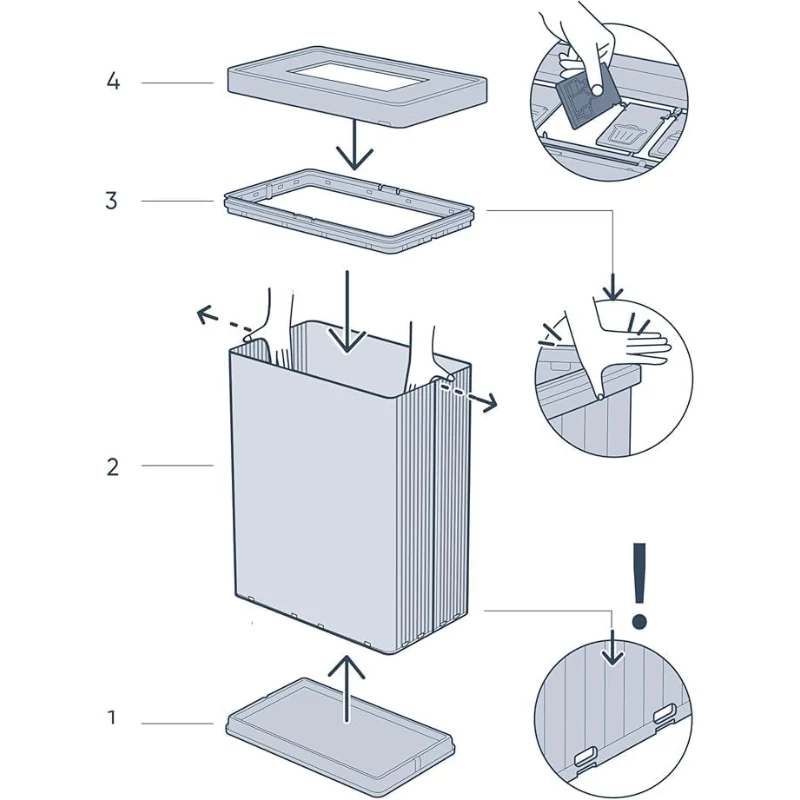 CURVER Ristkülikukujuline metalliseeritud prügikast Verto Recycle 54L Pärlroosa