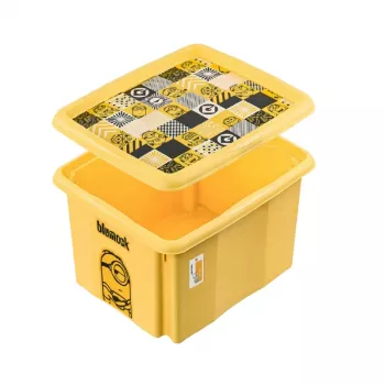 KEEEPER kaanega kast 15L Karolina “Minions Mosaic” 38x29.5x20.5 cm kollane