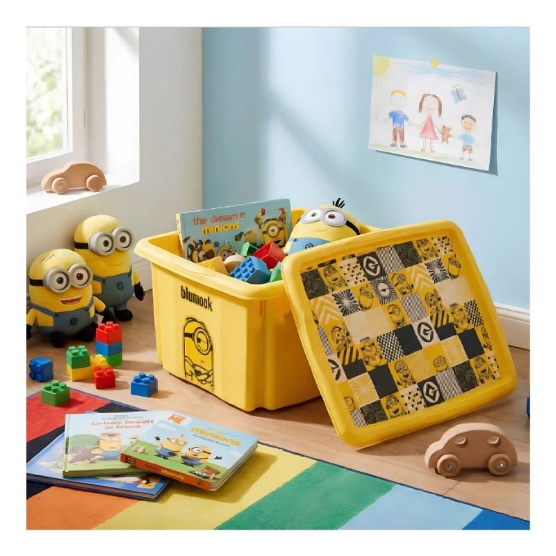 KEEEPER kaanega kast 15L Karolina “Minions Mosaic” 38x29.5x20.5 cm kollane