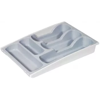 CURVER söögiriistade alus 30x42x6,4 cm hall – 6 sektsiooni, nõudepesumasinas pestav, BPA-vaba polüpropüleen