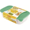 Curver Fresh & Go toidukarpide komplekt, 3 ristkülikukujulist anumat, 2L + 1L + 0,5L, läbipaistvad värviliste õhukindlate kaantega