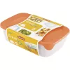 Curver Fresh & Go toidukarpide komplekt, 3 ristkülikukujulist anumat, 2L + 1L + 0,5L, läbipaistvad värviliste õhukindlate kaantega