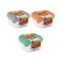 Curver Fresh & Go toidukauskide komplekt, 3 tk, igaüks 0,8 L, ristkülikukujuline, õhukindlad kaaned, erinevad värvid, BPA-vaba