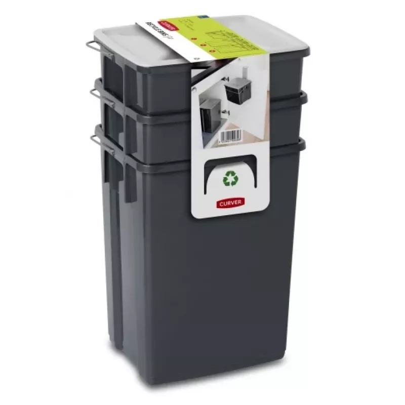 CURVER Biobox jäätmeanumate komplekt 2x10L + 6L hall