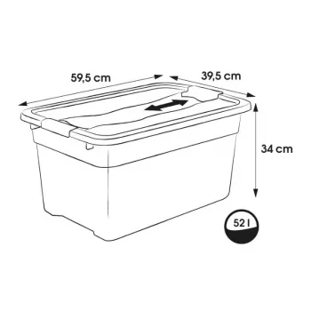 keeeper Crystalbox Cornelia 52L läbipaistev hoiukarp klõpsuga kaanega