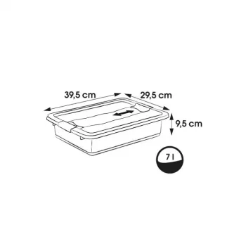 keeeper Crystalbox Cornelia hoiukarp kaanega, 7 L, läbipaistev, polüpropüleen, toiduohutu, virnastatav, 39,5 x 29,5 x 9,5 cm