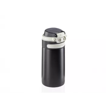 LEIFHEIT Thermo Mug Flip 350 ml must vaakumisoleeritud reisikruus klapiga kaane ja 360° joogiavaga