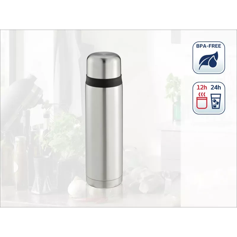 LEIFHEIT Thermos Coco 1,0L roostevabast terasest vaakumisoleeritud termospudel, hõbedane