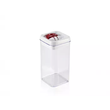 LEIFHEIT Fresh&Easy toiduhoidja 1,2 L, õhukindel, BPA-vaba, läbipaistev valge/halli kaanega