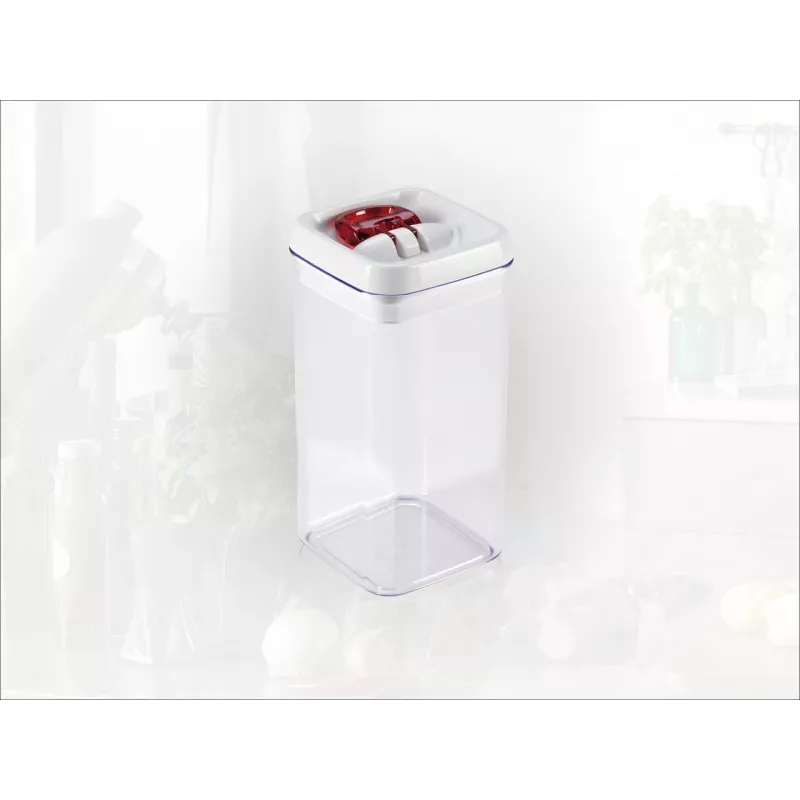 LEIFHEIT Fresh&Easy toiduhoidja 1,2 L, õhukindel, BPA-vaba, läbipaistev valge/halli kaanega