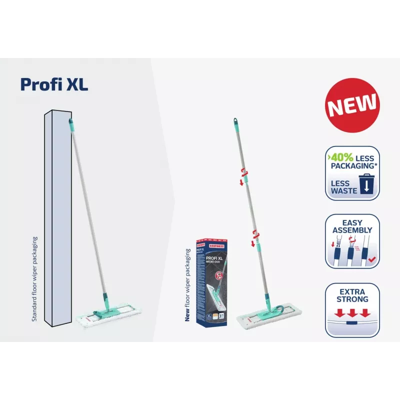 LEIFHEIT Profi XL Micro Duo 42 cm põrandaharjaga kokkuklapitava varrega