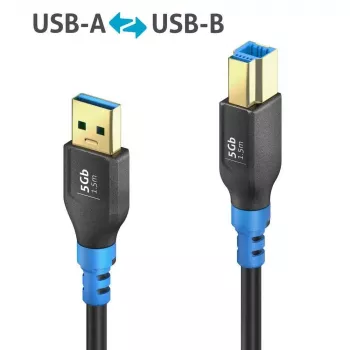 PureLink FlexInstall USB-A - USB-B kaabel USB 3.0 5Gbps 1,50m must