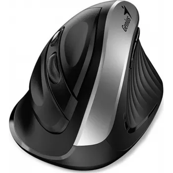 UNITEK Genius Ergo 8250S juhtmevaba ergonoomiline hiir, 1600 DPI, must-hõbedane