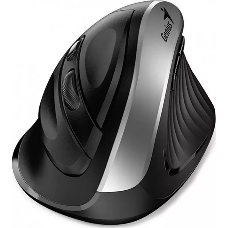 UNITEK Genius Ergo 8250S juhtmevaba ergonoomiline hiir, 1600 DPI, must-hõbedane