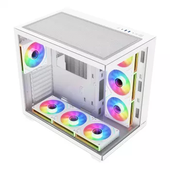 FSP Fortron M341-WA Mid-Tower arvutikorpus karastatud klaasi ja 4 ARGB ventilaatoriga