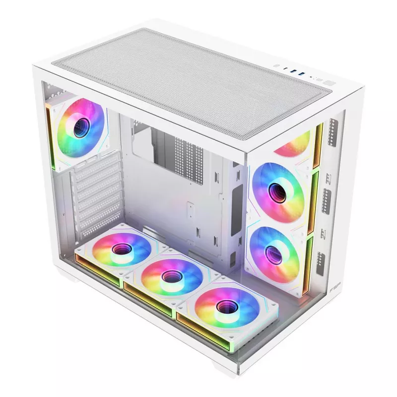 FSP Fortron M341-WA Mid-Tower arvutikorpus karastatud klaasi ja 4 ARGB ventilaatoriga
