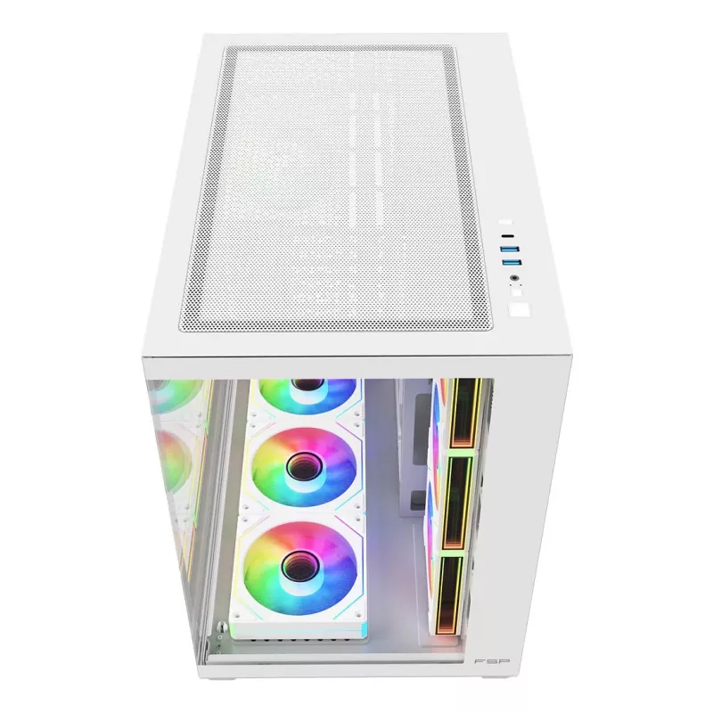 FSP Fortron M341-WA Mid-Tower arvutikorpus karastatud klaasi ja 4 ARGB ventilaatoriga