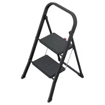 HAILO K44 StandardLine kokkuklapitav astmepink turvakäepidemega, 2 astet, teras, must, 150 kg