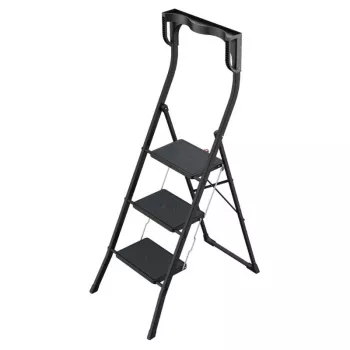 HAILO K77 ComfortLine kokkupandav astmepink, 3 astet, alumiinium, turvakäepide, must, 150 kg