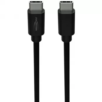 ANSMANN USB-C - USB-C andme- ja laadimiskaabel, 1,2 m, 60W Power Delivery, must