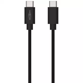 ANSMANN USB-C - USB-C andme- ja laadimiskaabel, 1,2 m, 60W Power Delivery, must