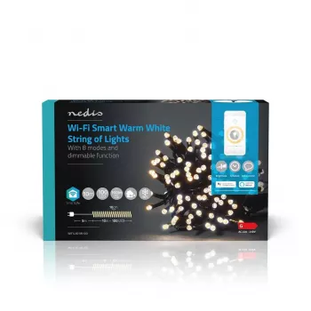 Nedis SmartLife Wi-Fi LED-valgusaed Soe Valge 10 m 100 LED IP44 WIFILX01W100