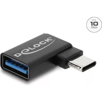 Delock USB 10 Gbps USB Type-C™ isane USB Type-A emase adapter, vasakule nurga all