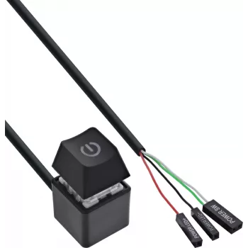 InLine® arvuti toitelüliti kaugjuhe, must, 2 m