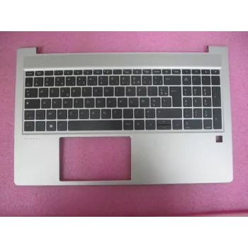 HP ProBook 450/455 G6/G7 ülemise katte komplekt koos prantsuse AZERTY klaviatuuriga, ilma nutikaardi lugejata, Natural Silver
