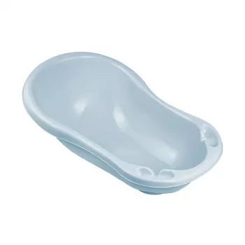 KEEEPER beebivann 84cm Wiktoria Pure Blue – ergonoomiline libisemiskindel vann koos äravoolukorgiga, BPA-vaba PP, 25L