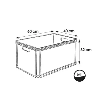 keeeper Robert 64L raskeveokite transportkast, 60 kg koormus, 600x400x320 mm, hall