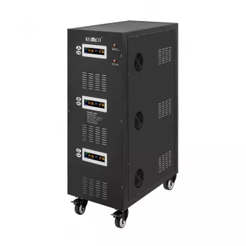 KEMOT PROavr-100k 100 kVA kolmefaasiline automaatne pingestabilisaator, servomootor, 280-430V sisend, 380V väljund, LCD, must