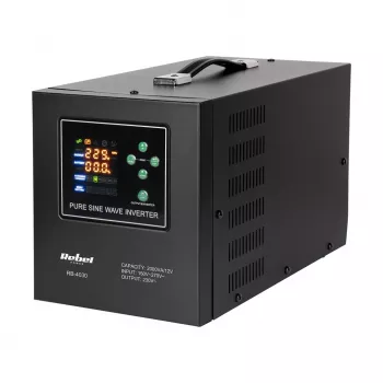 Rebel POWER-2000-LFP4 2000VA/1200W puhas siinuslaine inverter laadijaga, 12V kuni 230V, UPS-funktsioon