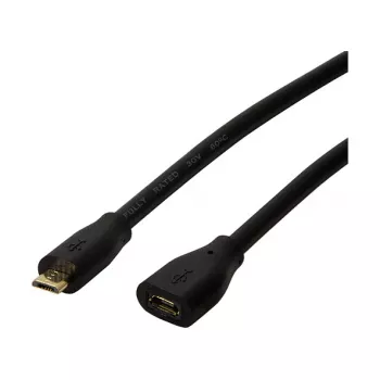 LogiLink CU0121 USB 2.0 Micro-B isane Micro-B emase pikenduskaabel, 1 m, must