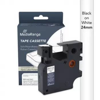 MediaRange Dymo D1 märgistuslinti kassett 24mm x 7m must valgel (S0720930/53713)