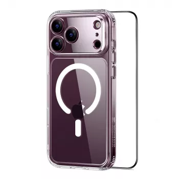 ESR Classic Hybrid MagSafe ja karastatud klaasiga ümbris iPhone 17 Pro / 18 Pro jaoks, läbipaistev
