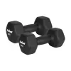 REBEL ACTIVE malmist neopreeniga kuuskant-hantlite komplekt 2x8kg, tumehall