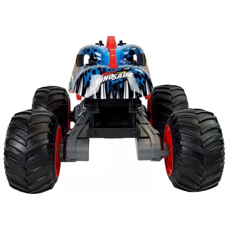 LEAN TOYS 9023 Dinosaurus kaugjuhitav maastikuauto suurte ratastega 2.4G – 1:16 mõõtkavas 4WD off-road RC sõiduk, roheline/pruun