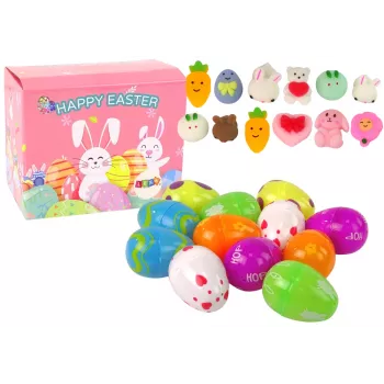 LEAN TOYS Easter Eggs Squishy Rabbit Toy Pack 12 Pieces
