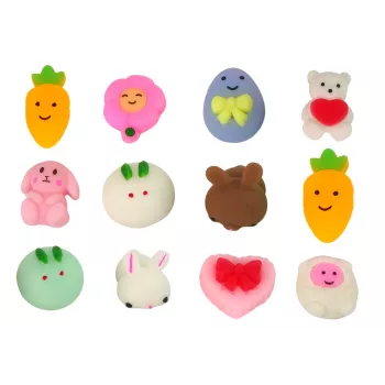 LEAN TOYS Easter Eggs Squishy Rabbit Toy Pack 12 Pieces