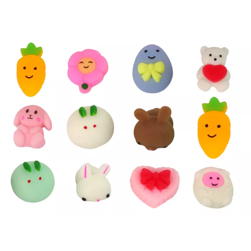 LEAN TOYS Easter Eggs Squishy Rabbit Toy Pack 12 Pieces
