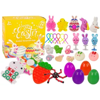 LEAN TOYS Lihavõtte näpitsemänguasjad Antistress mänguasjade komplekt 24 elementi